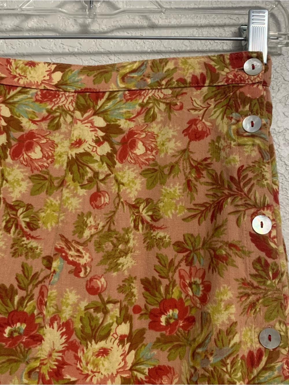 April Cornell Midi Skirt Womens XXL Floral Tiered Boho Cottage Prairie Buttons - Picture 4 of 9